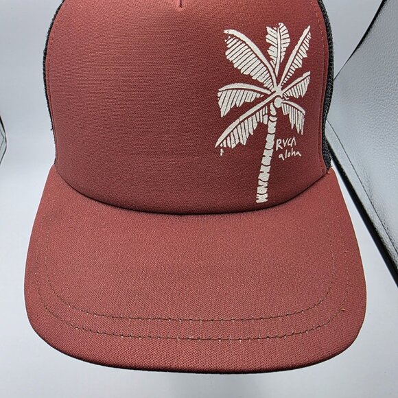 RVCA Aloha Adults Red Black Trucker Hat Casual Beach Summer Athletic Adjustable - Picture 9 of 9